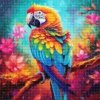 Haft Diamentowy Kolorowa Papuga 45x45 cm