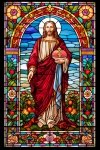 Haft Diamentowy Jezus - Witraż Zbawiciela 45x70 cm