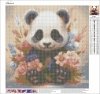 Haft Diamentowy Urocza Panda w Kwiatach 35x35 cm