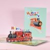 Kartka Pocztowa Okolicznościowa 3D Pop-up Urodziny - Pociąg