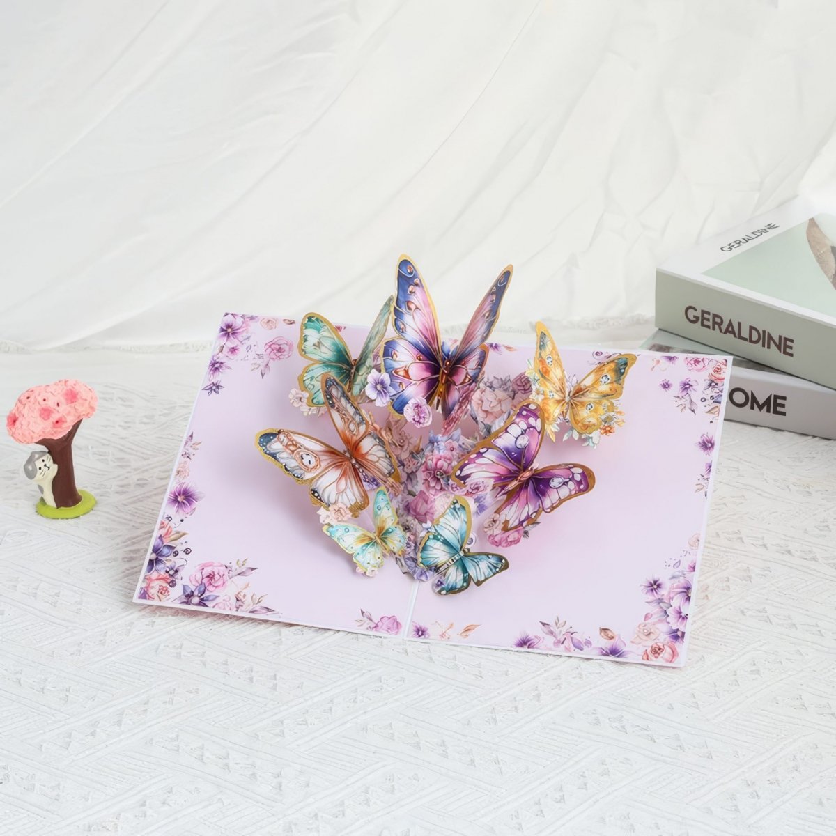 Kartka Pocztowa Okolicznościowa 3D Pop-up Romantyczne Motyle