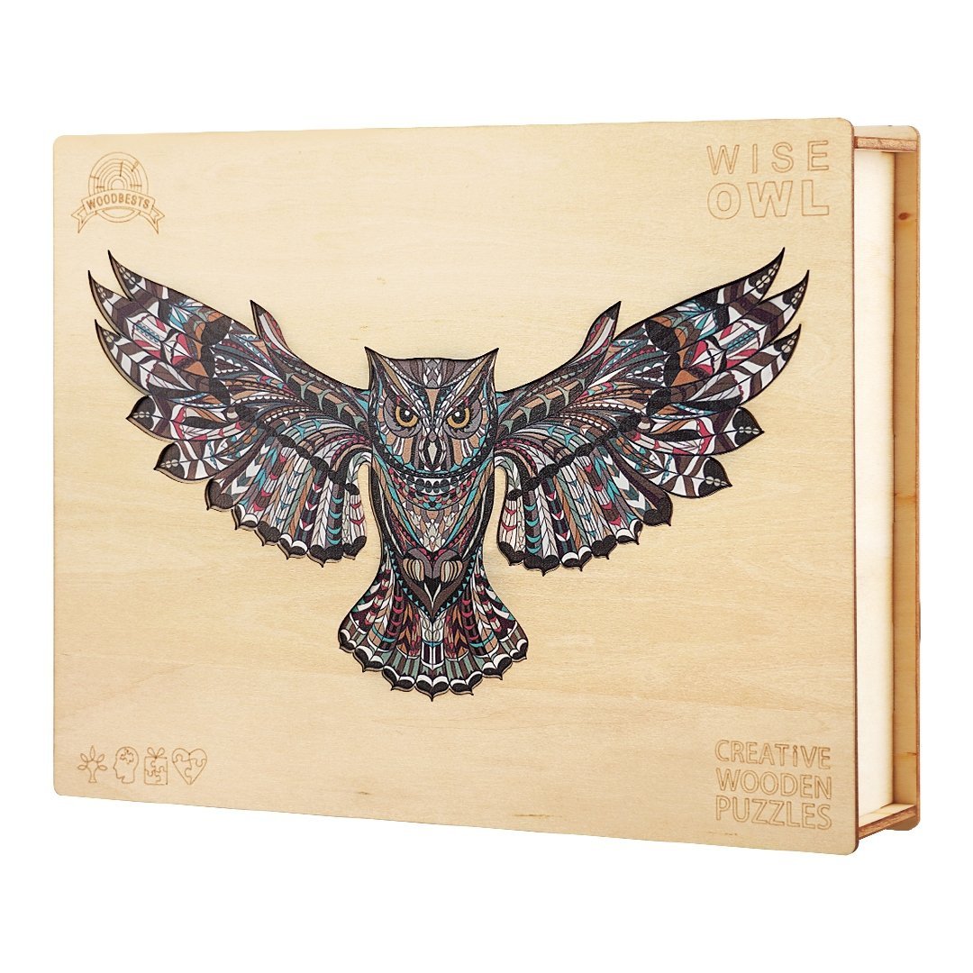 Puzzle Drewniane SKRZYDLATA SOWA S