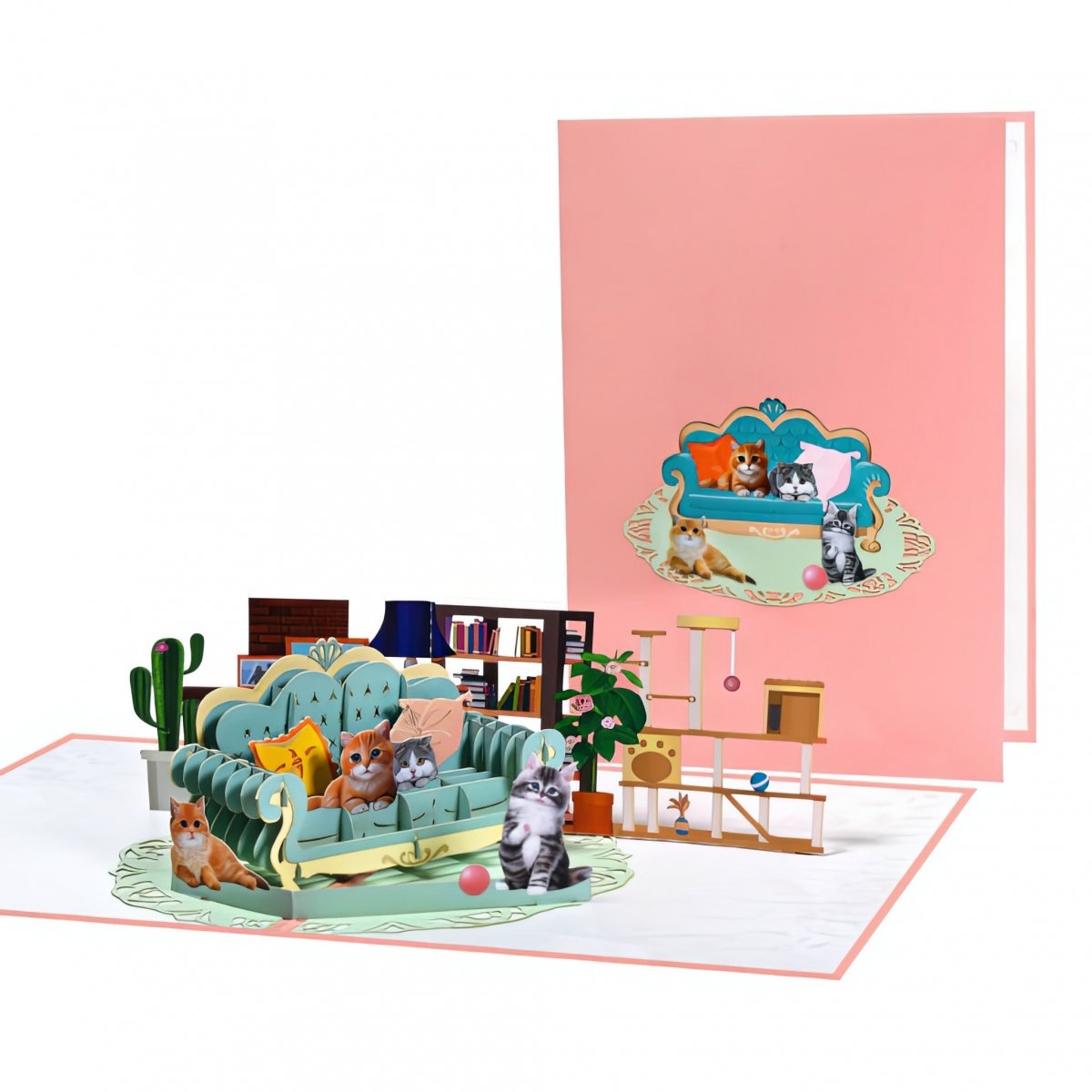 Kartka Pocztowa Okolicznościowa 3D Pop-up Koci Świat