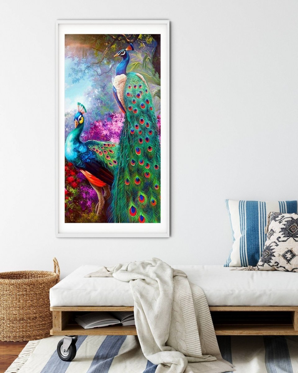 Haft Diamentowy Królewskie Pawie 50x95 cm
