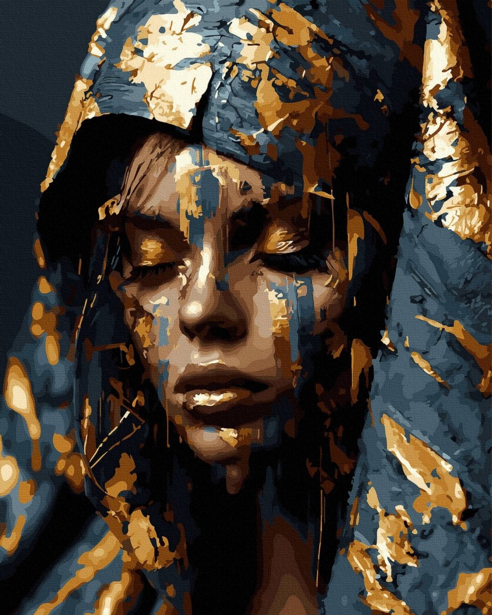 Malowanie Po Numerach Zestaw Mistyczna Kobieta 40x50 Złota Farba