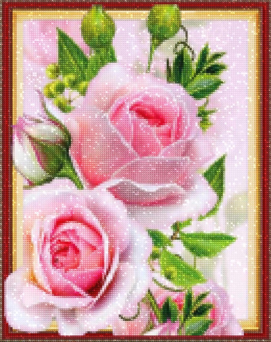 haft diamentowy kwiaty