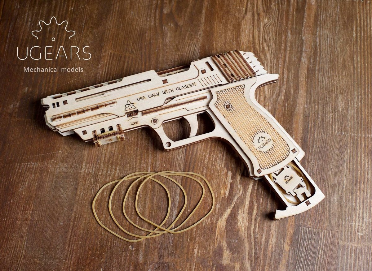 Puzzle 3D Drewniane Pistolet Wolf-01 uGEARS