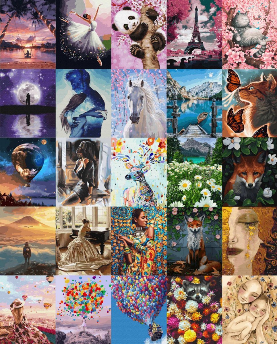 Malowanie Po Numerach Zestaw Różowy Bukiet 40x50