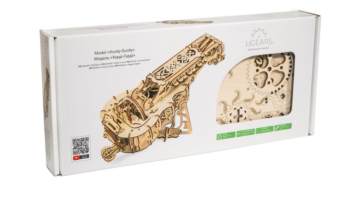 Puzzle 3D Drewniane Lira Korbowa uGEARS