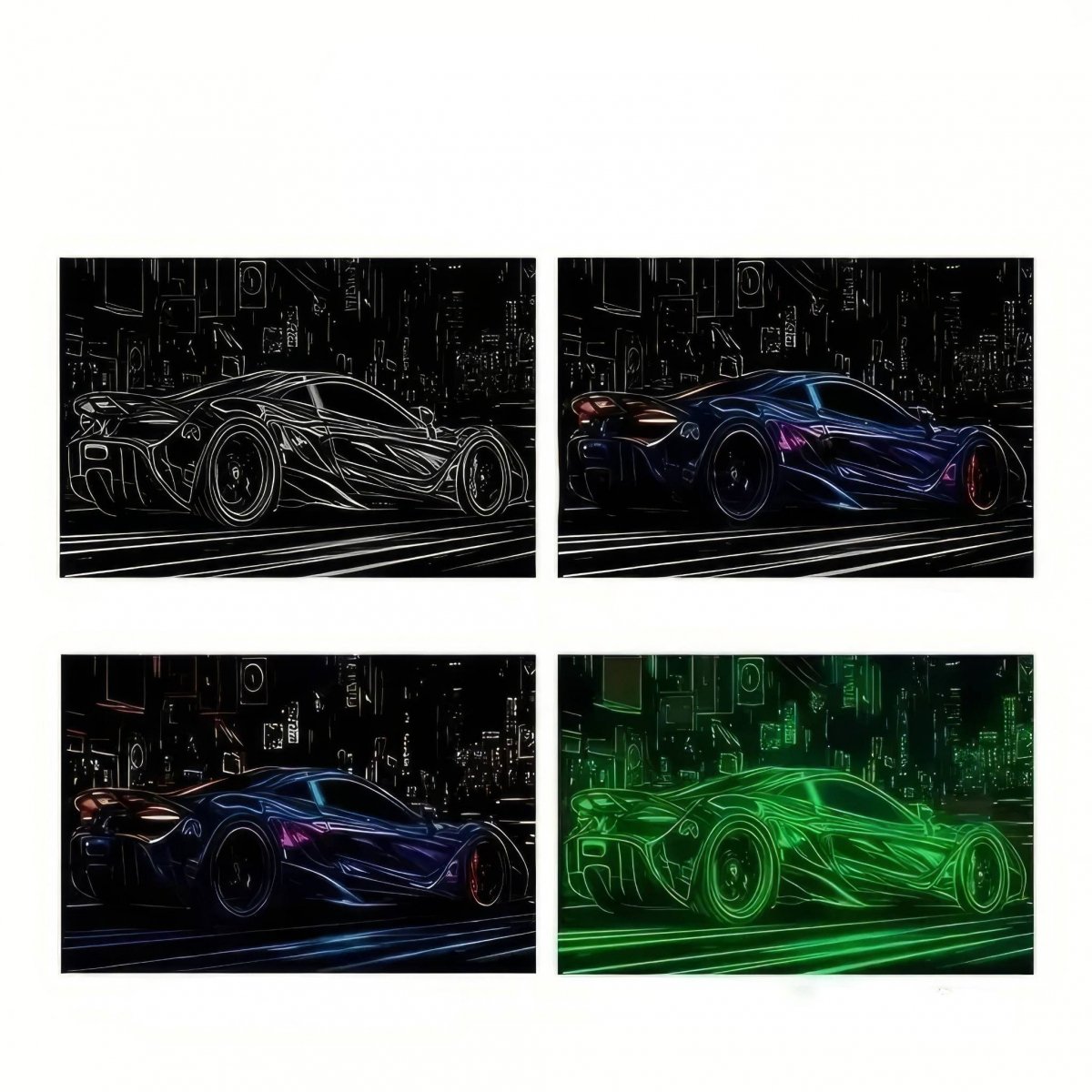 Świecąca w Ciemności Zdrapka Miejski Puls (4szt.) 28x21 cm