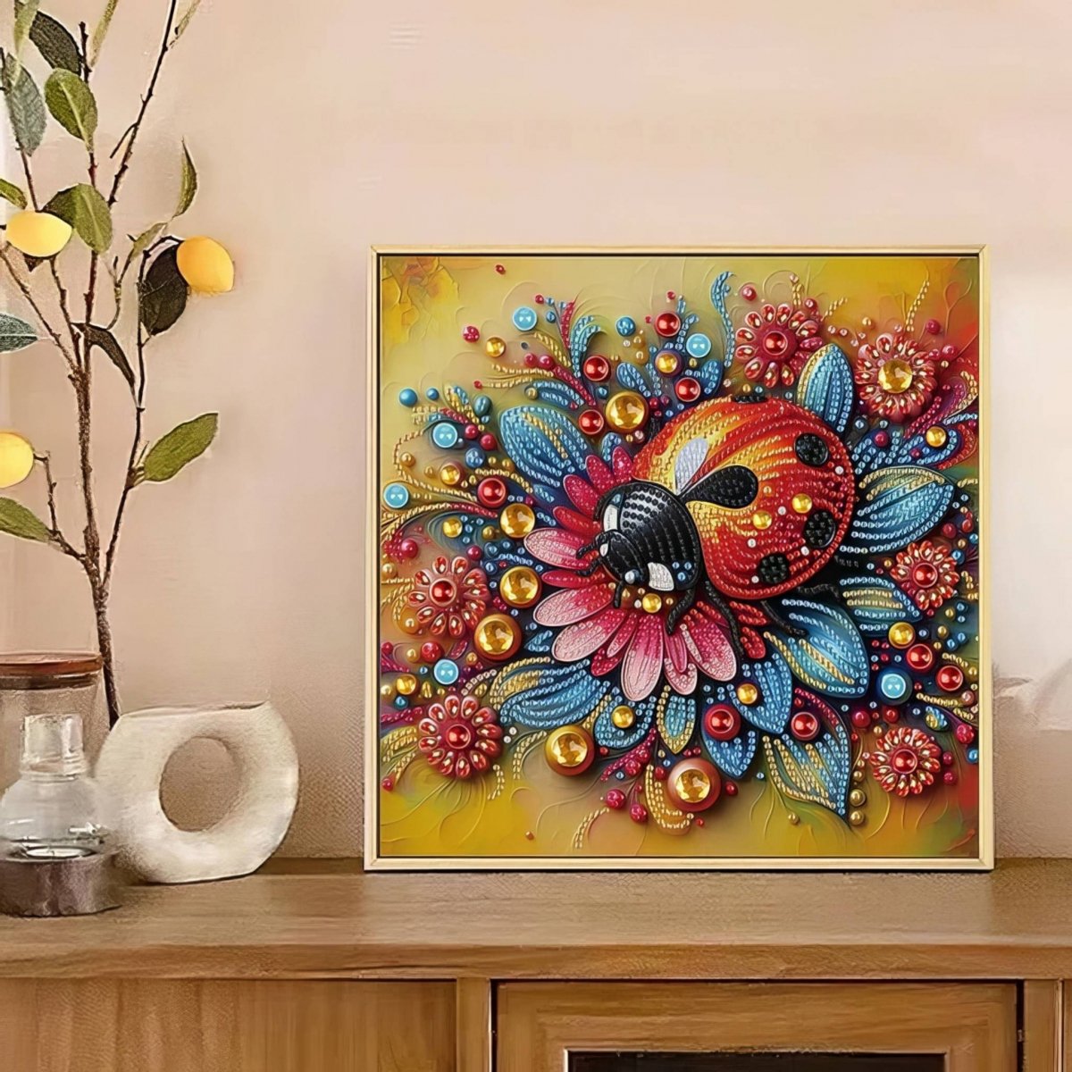 Haft Diamentowy Biedronka w Ogrodzie 30x30 cm