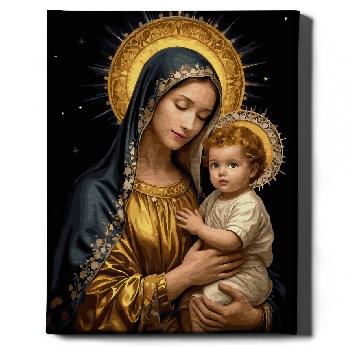 Malowanie Po Numerach Zestaw Serce Maryi 40x50 Złota Farba