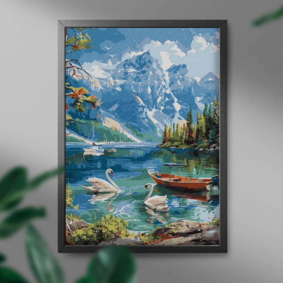 Malowanie Po Numerach Zestaw Jezioro Łabędzi 40x50