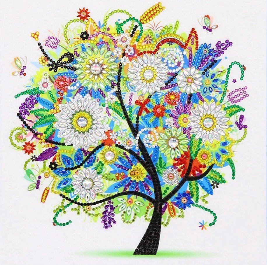 Haft Diamentowy Jesienne Drzewko 30x30 cm