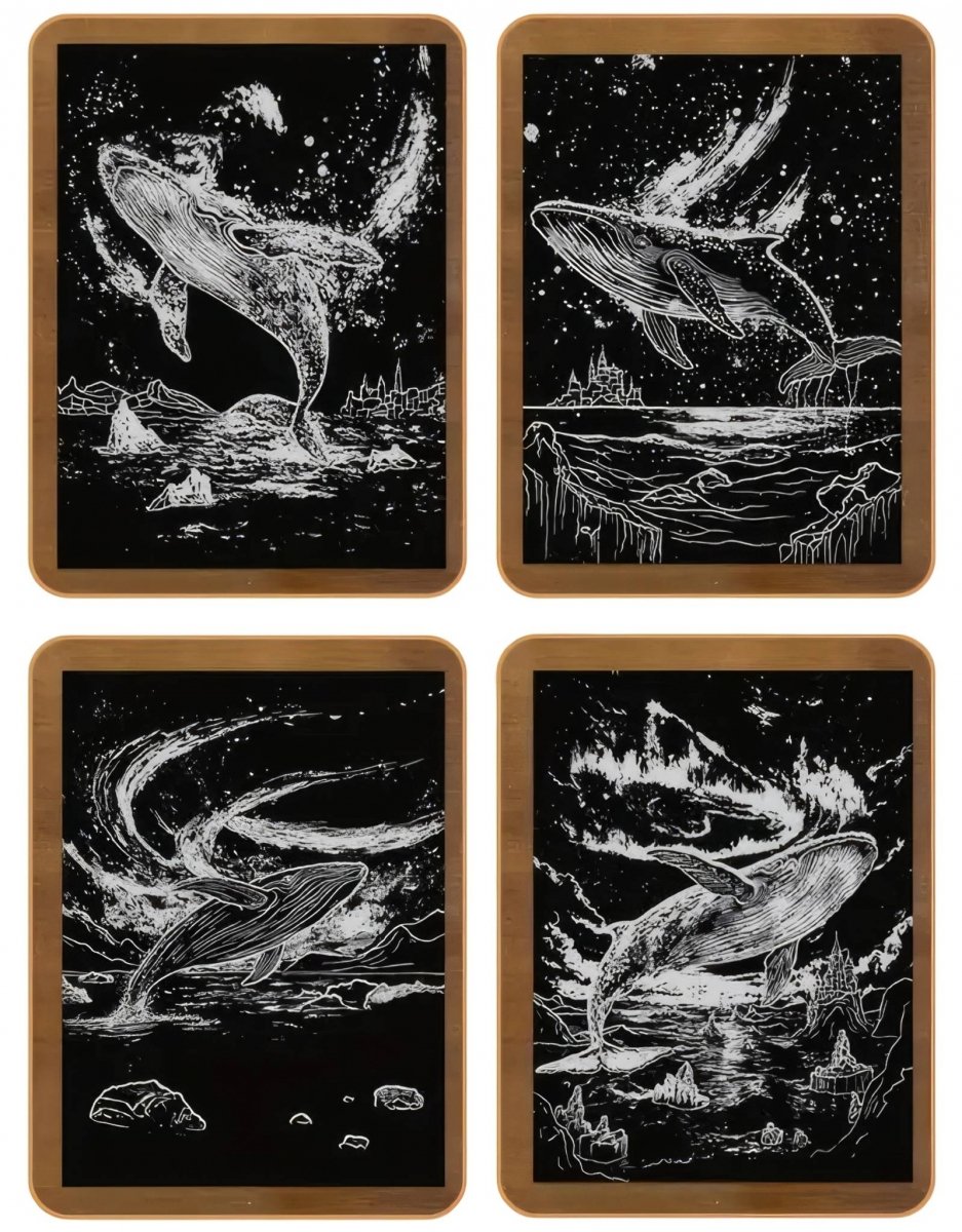 Świecąca w Ciemności Zdrapka Morska Zorza (4szt.) 28x21 cm