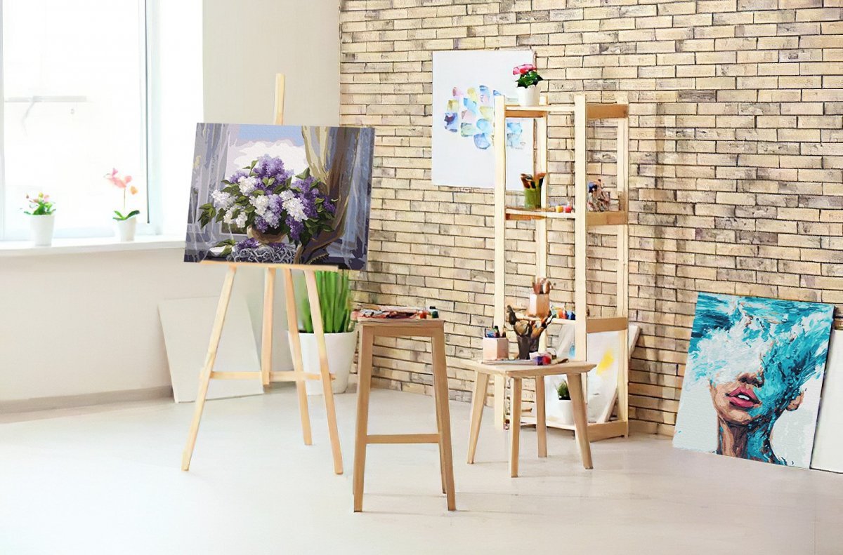 Malowanie Po Numerach Zestaw Lilac przy Oknie 40x50