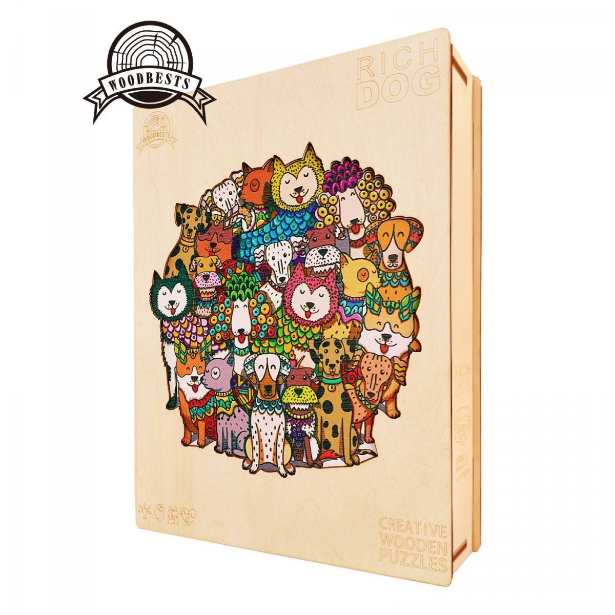 Puzzle Drewniane Psi Świat XL