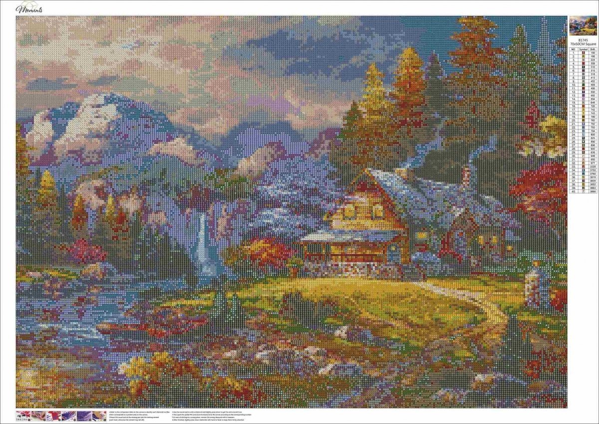 Haft Diamentowy Górski Dom 55x75 K
