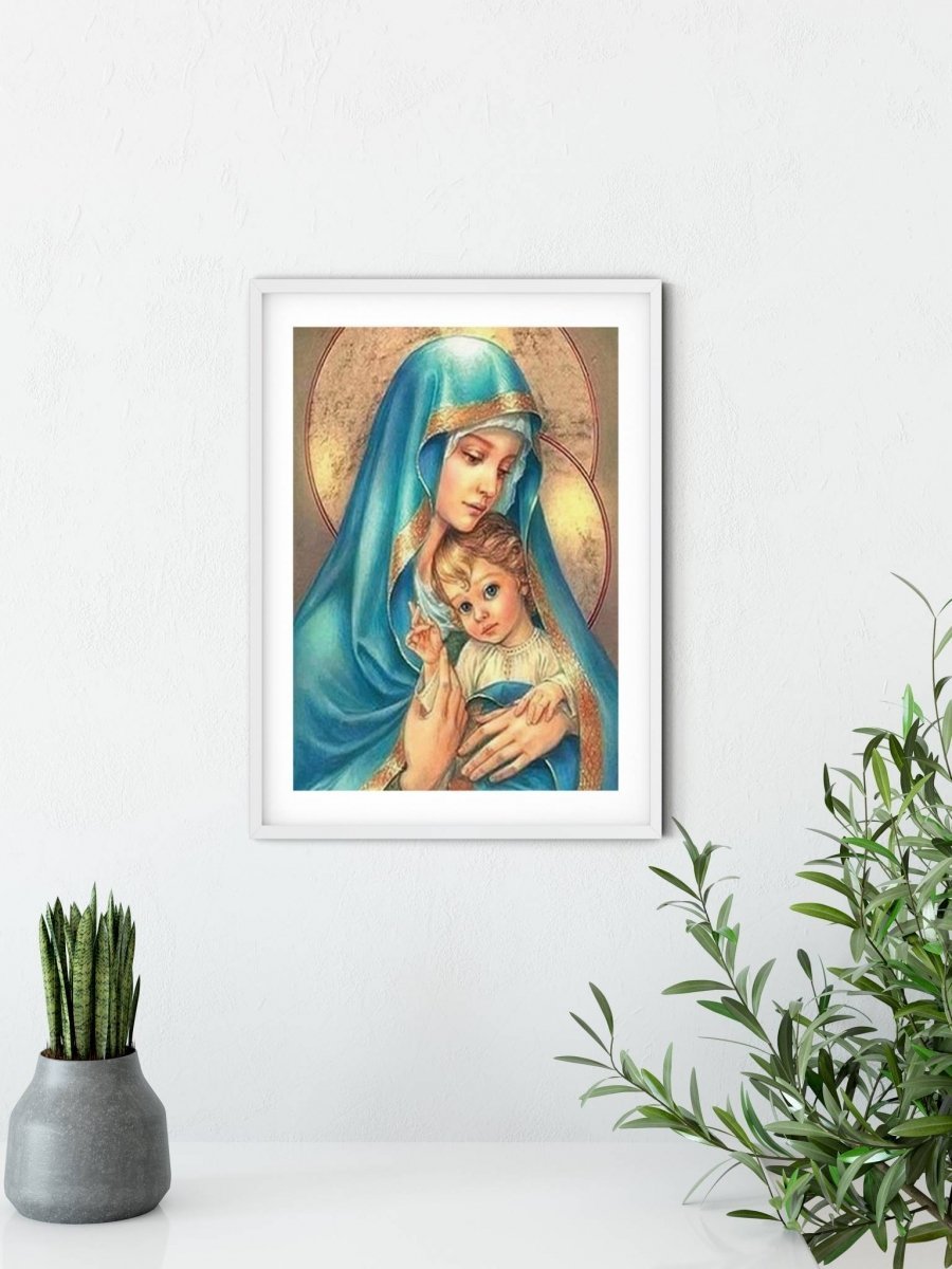 Haft Diamentowy Matka Boska z Dzieciątkiem 45x55 K