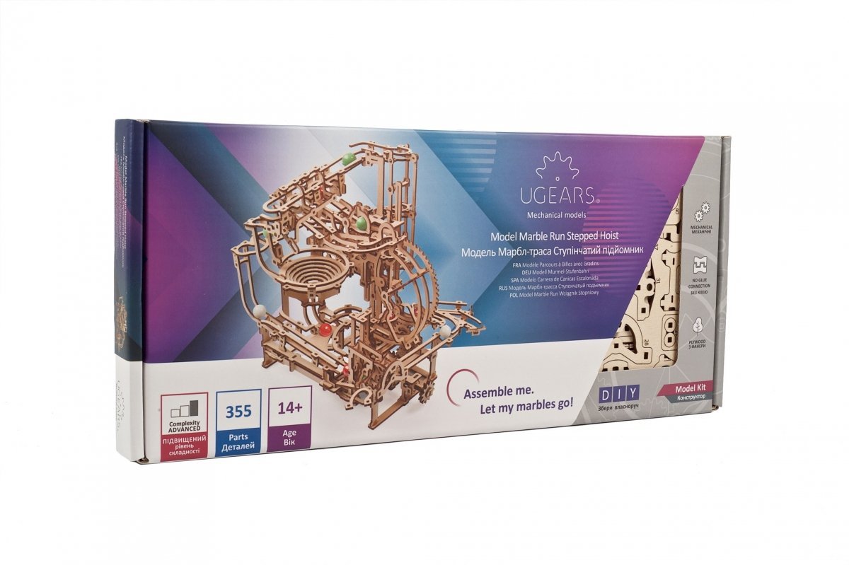 Puzzle 3D Drewniane Marble Run Wciągnik Stopniowy uGEARS