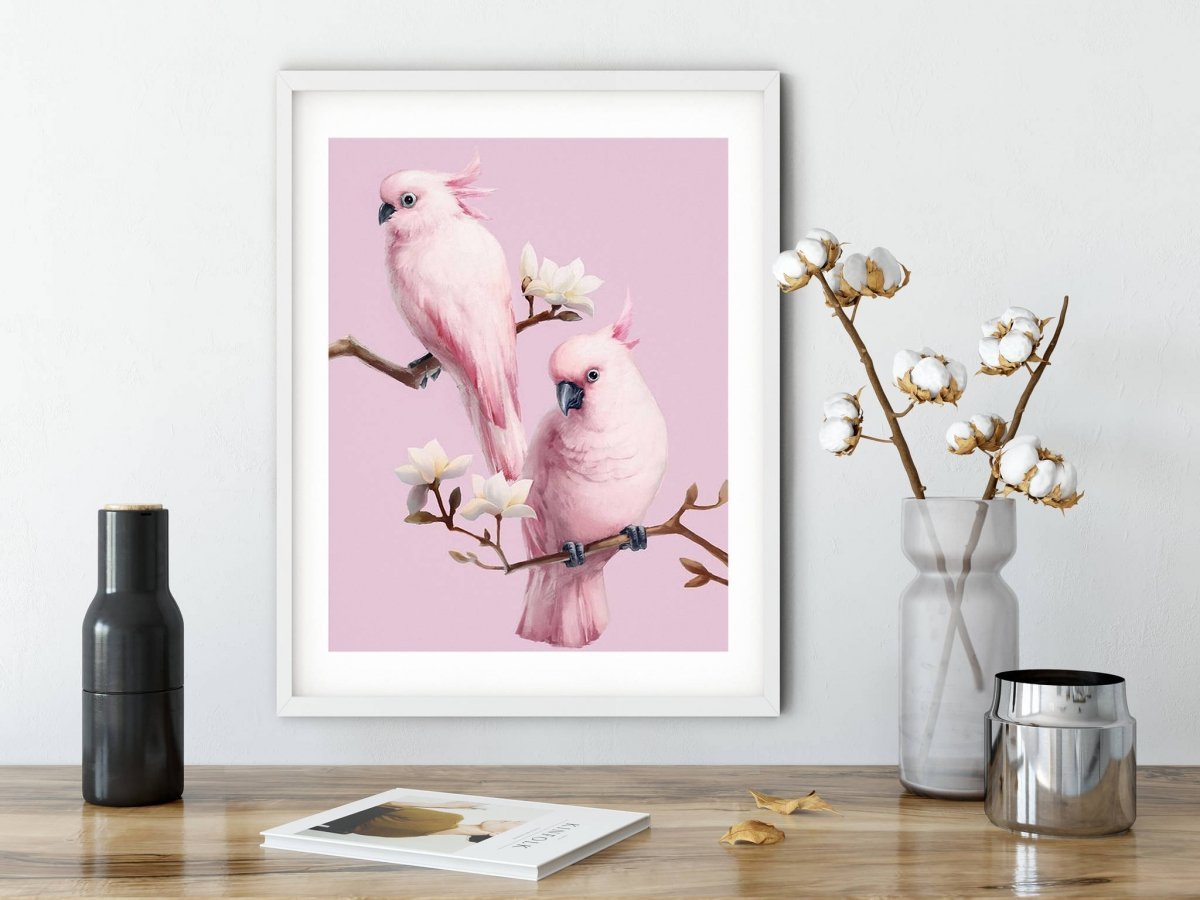 Haft Diamentowy Różowe Papugi 45x55 K