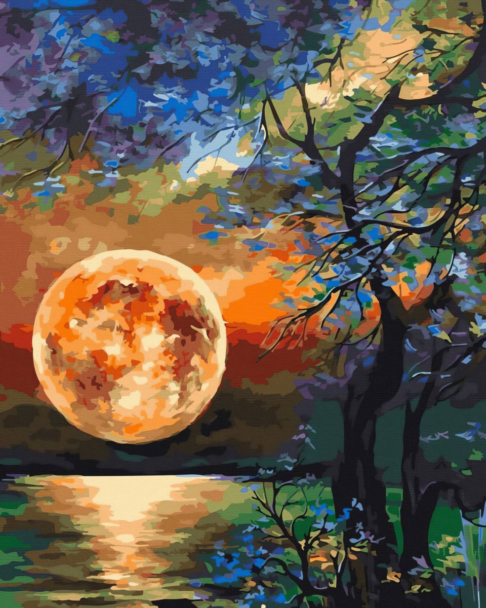 Malowanie Po Numerach Zestaw Pełnia Księżyca 40x50