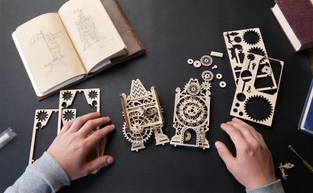 Puzzle 3D Drewniane Stara Wieża Zegarowa uGEARS