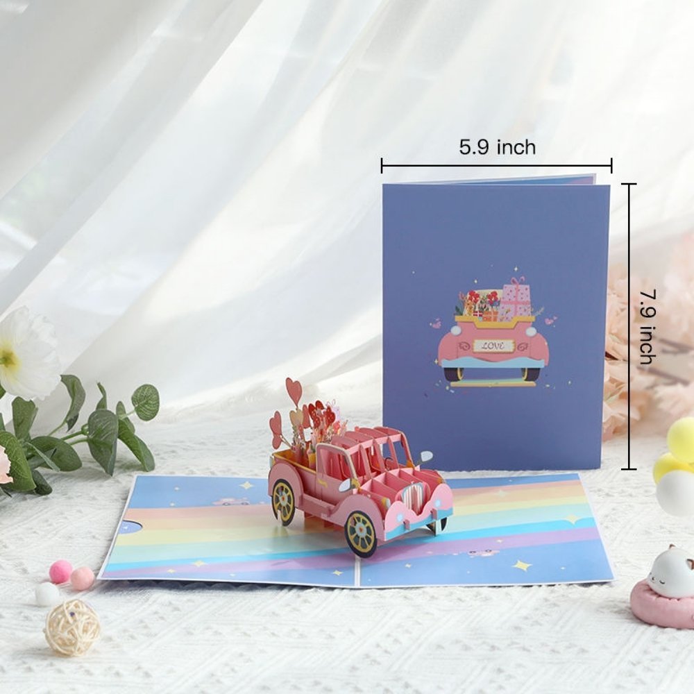 Kartka Pocztowa Okolicznościowa 3D Pop-up Ślub - Weselne Auto