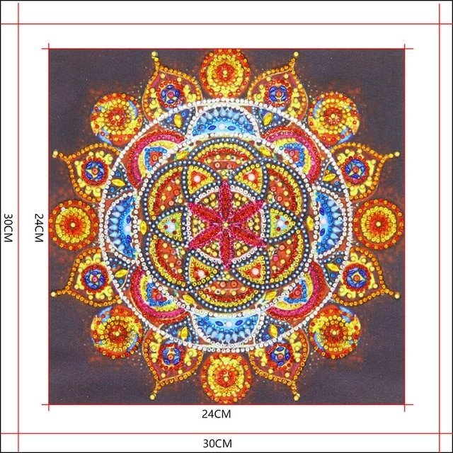 Haft Diamentowy Płomienna Mandala 30x30 cm