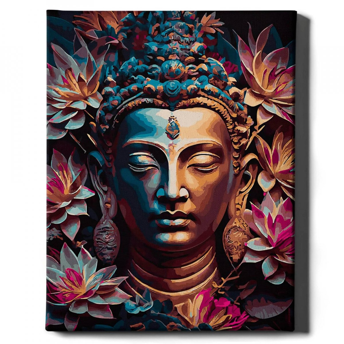 Malowanie Po Numerach Zestaw Buddha w Kwiatach 40x50