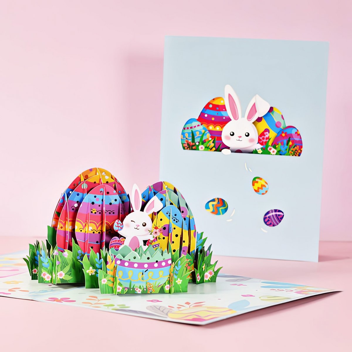 Kartka Pocztowa Okolicznościowa 3D Pop-up Wielkanoc - Kolorowe Pisanki