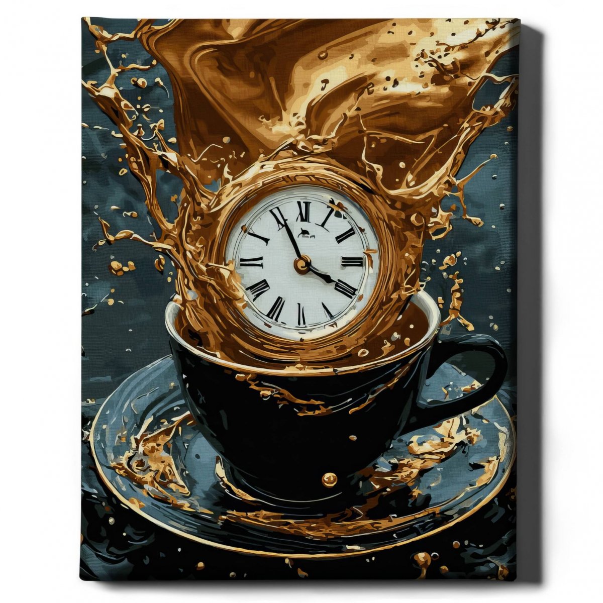 Malowanie Po Numerach Zestaw Czas na Kawę 40x50 Złota Farba