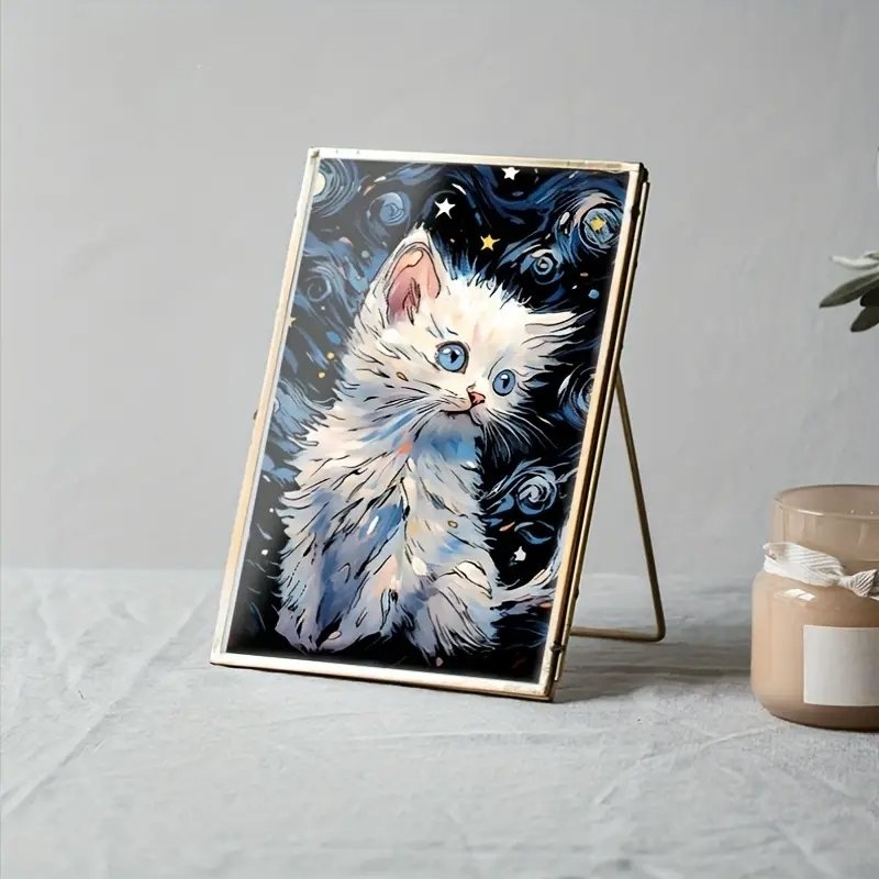 Świecąca w Ciemności Zdrapka Biały Kot 40x28 cm 