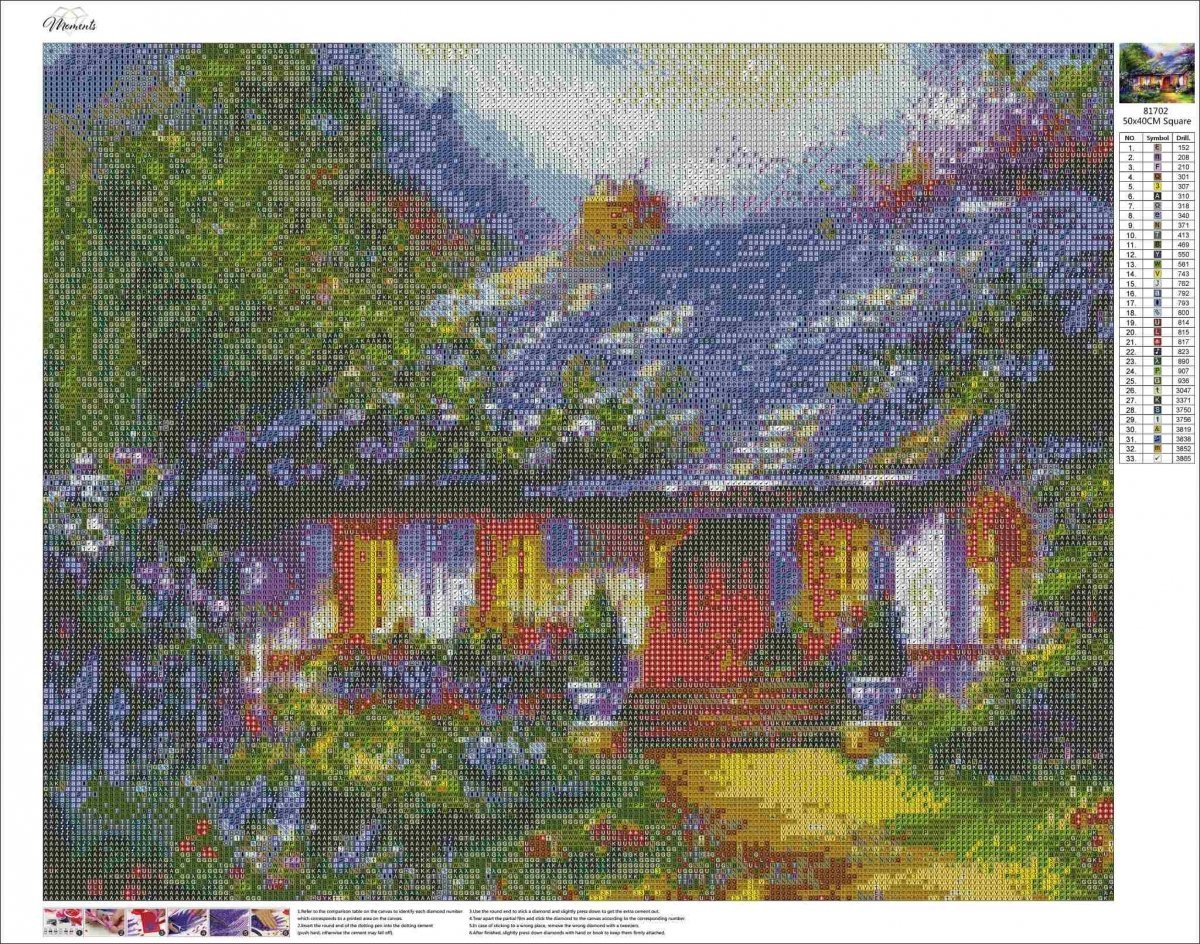 Haft Diamentowy Baśniowy Domek 45x55 cm K