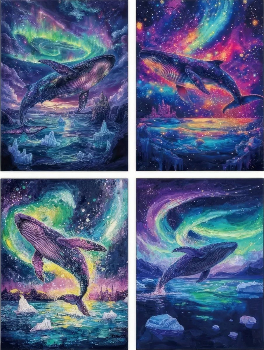 Świecąca w Ciemności Zdrapka Morska Zorza (4szt.) 28x21 cm