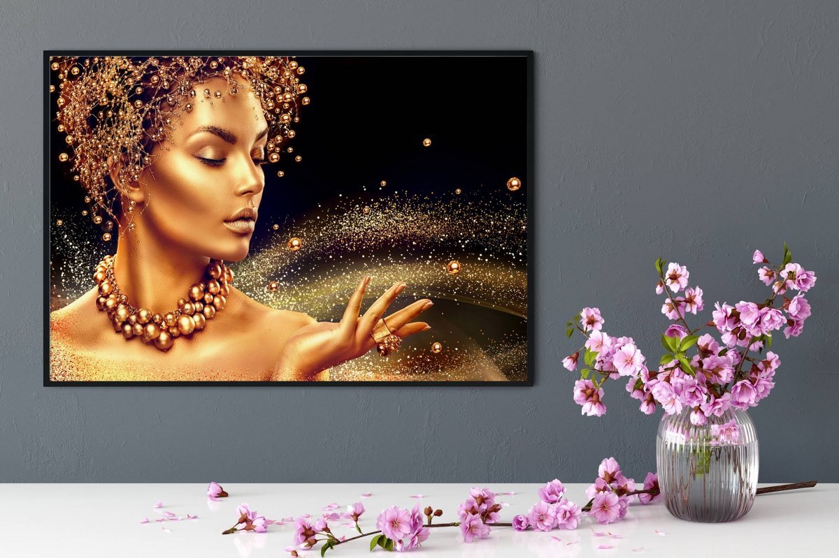 Haft Diamentowy Złota Kobieta 45x65 cm K