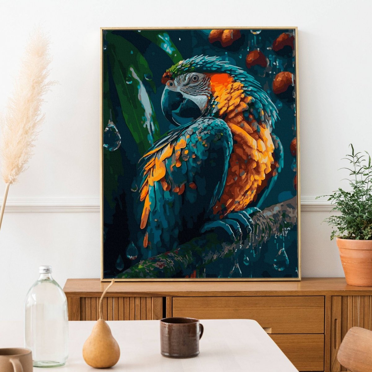 Malowanie Po Numerach Zestaw Piękna papuga 40x50
