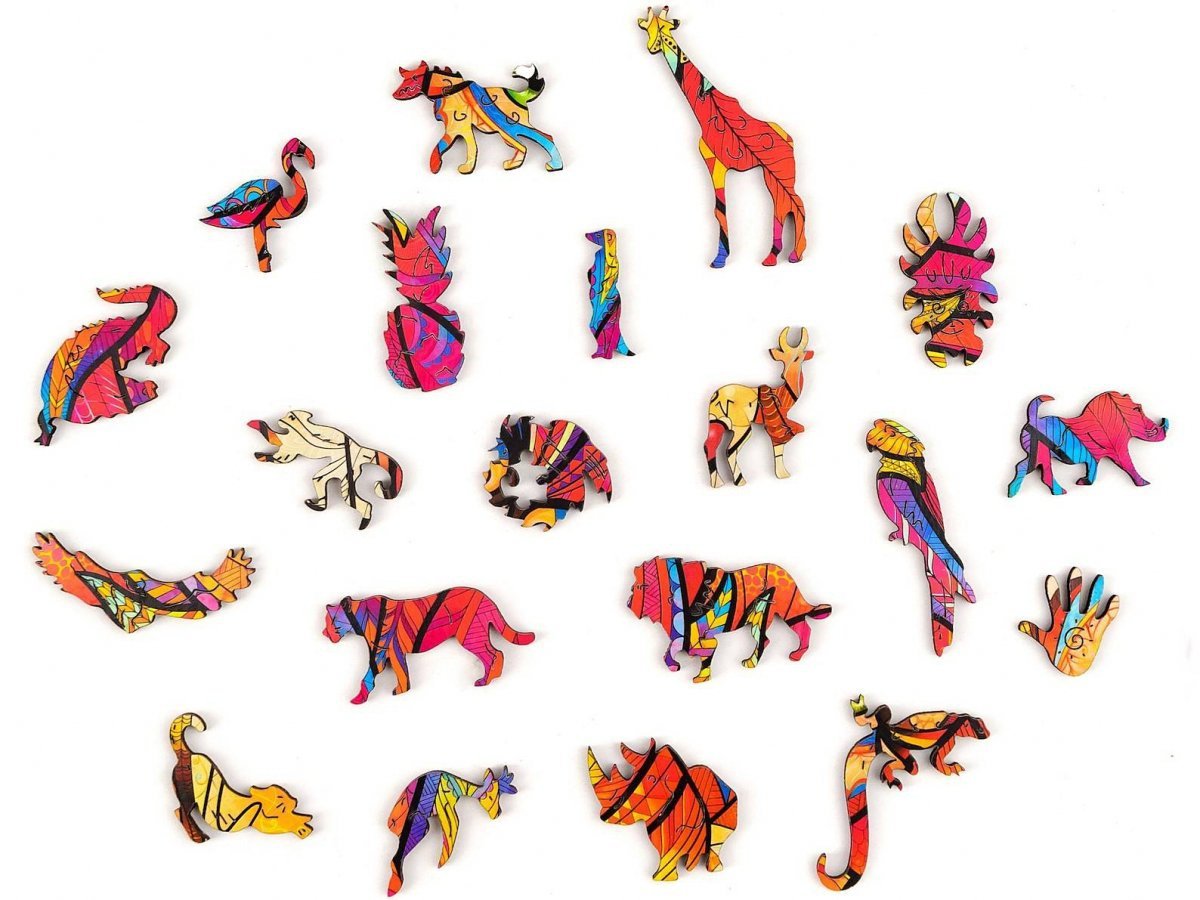 Puzzle Drewniane Dumny Lew A3