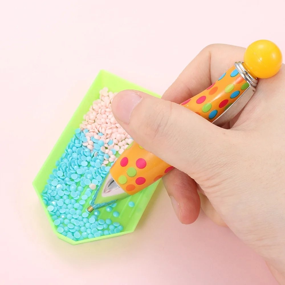 Aplikator do Haftu Diamentowego Radosne Kropki - Różowe Kwiatki