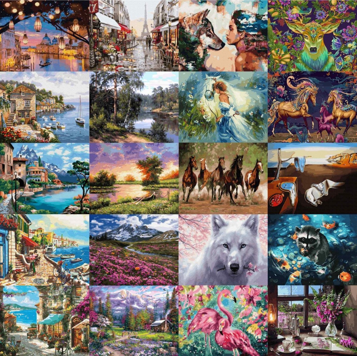 Malowanie Po Numerach Zestaw Dziewczyna i Magiczne Zegary 40x50