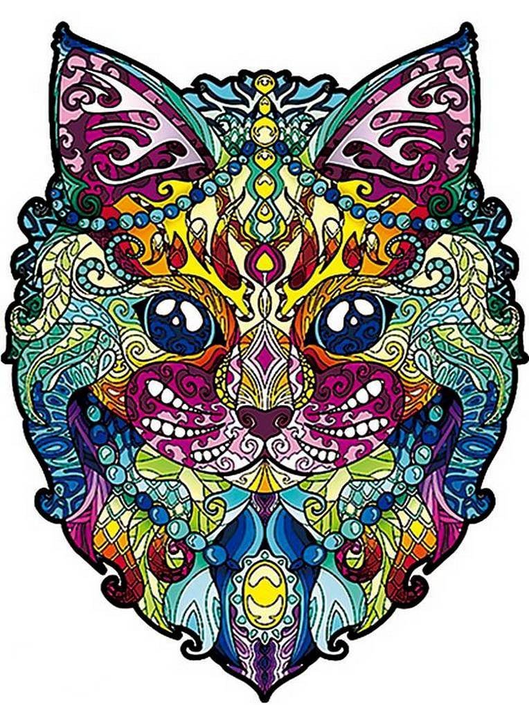 Puzzle Drewniane BAŚNIOWY KOT M