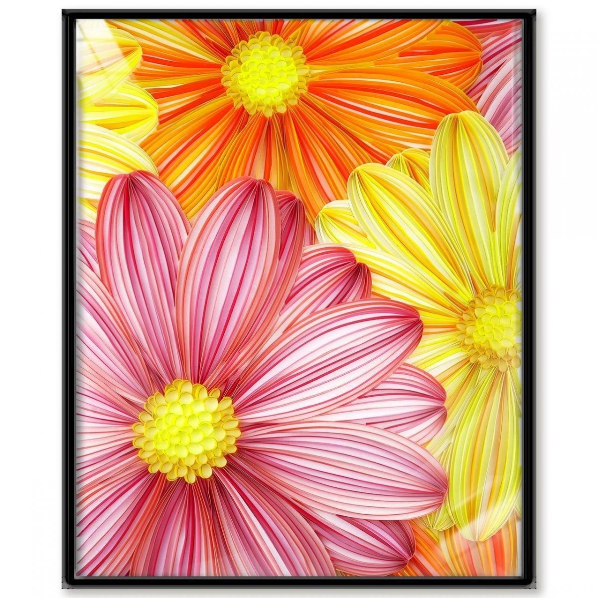 Zestaw do Quillingu Paski Piękne Kwiaty 40x50 cm