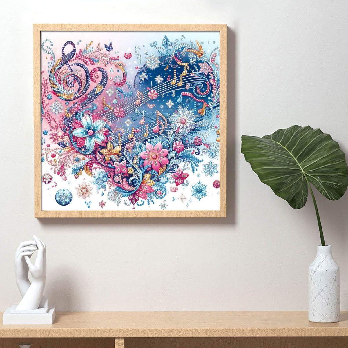 Haft Diamentowy Serce Muzyki 30x30 cm