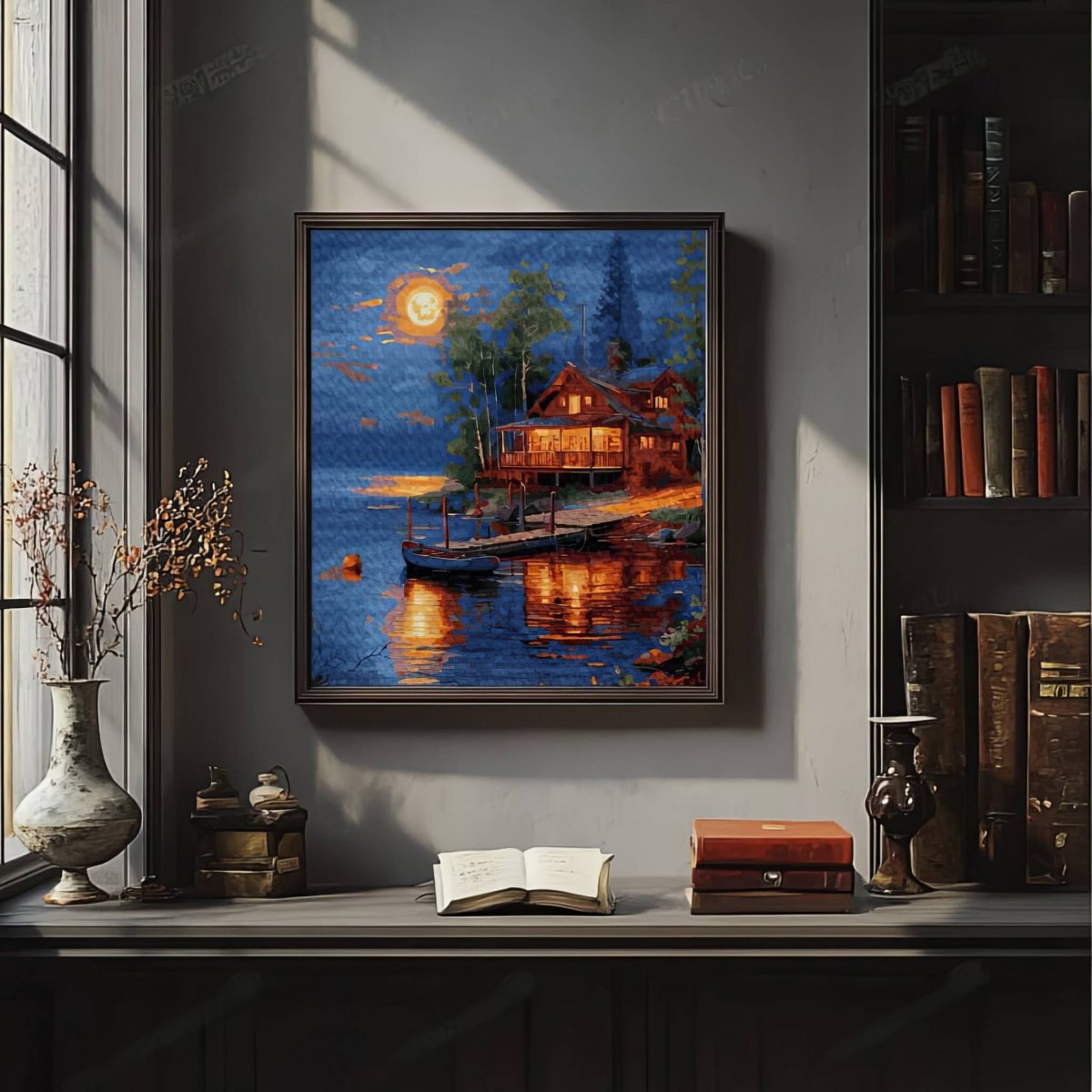 Malowanie Po Numerach Zestaw Dom przy Jeziorze 40x50