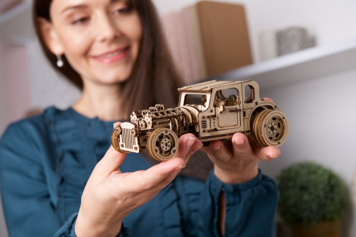 Puzzle 3D Drewniane Hot Rod Furious Mouse uGEARS