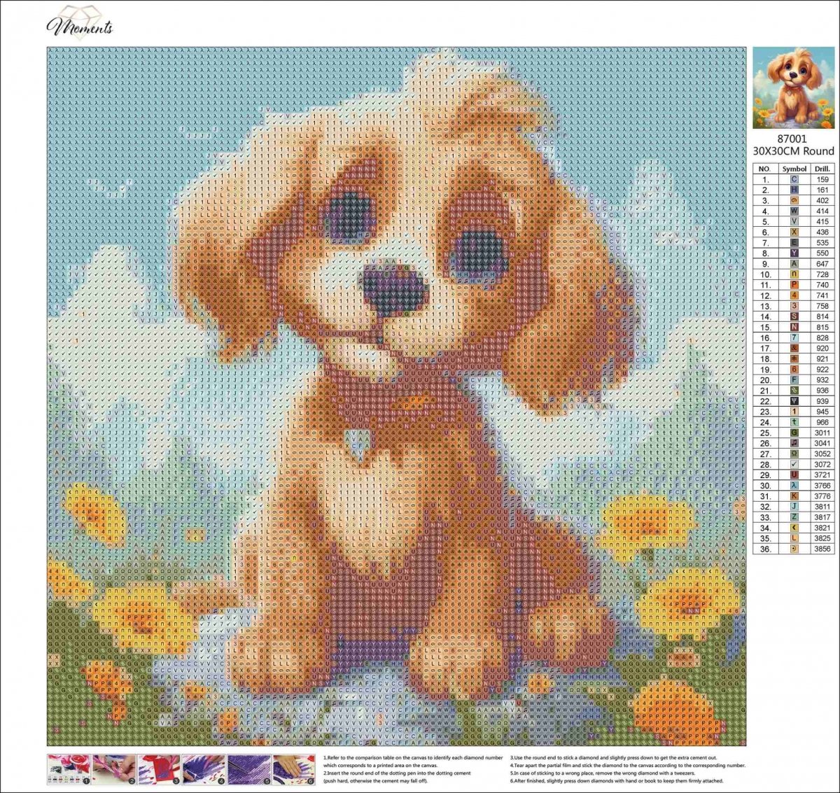 Haft Diamentowy Przyjaciel Psiak 35x35 cm