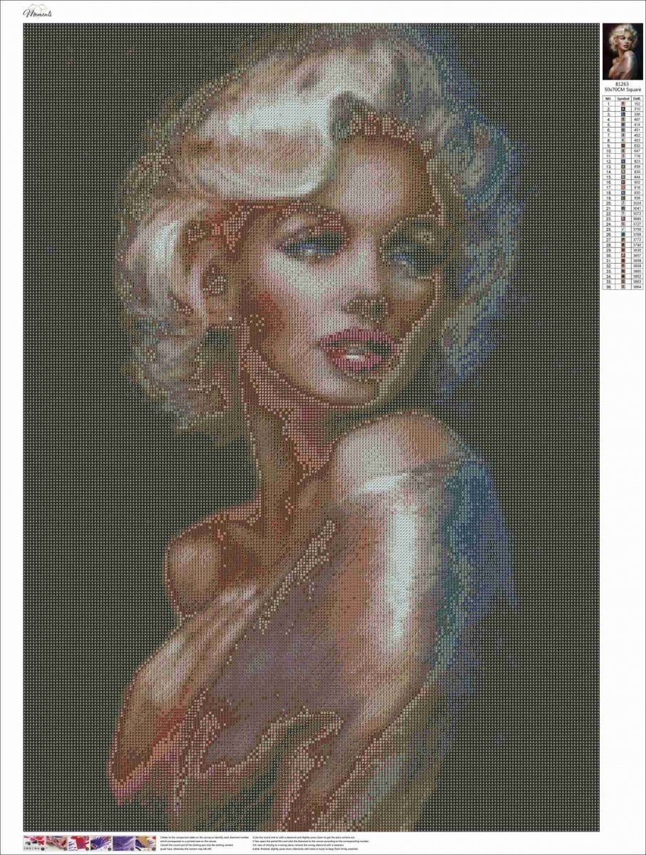 Haft Diamentowy Piękna Marylin Monroe 55x75 K
