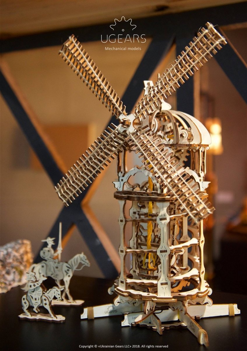 Puzzle 3D Drewniane Wieża-Młyn Wiatrakowy uGEARS