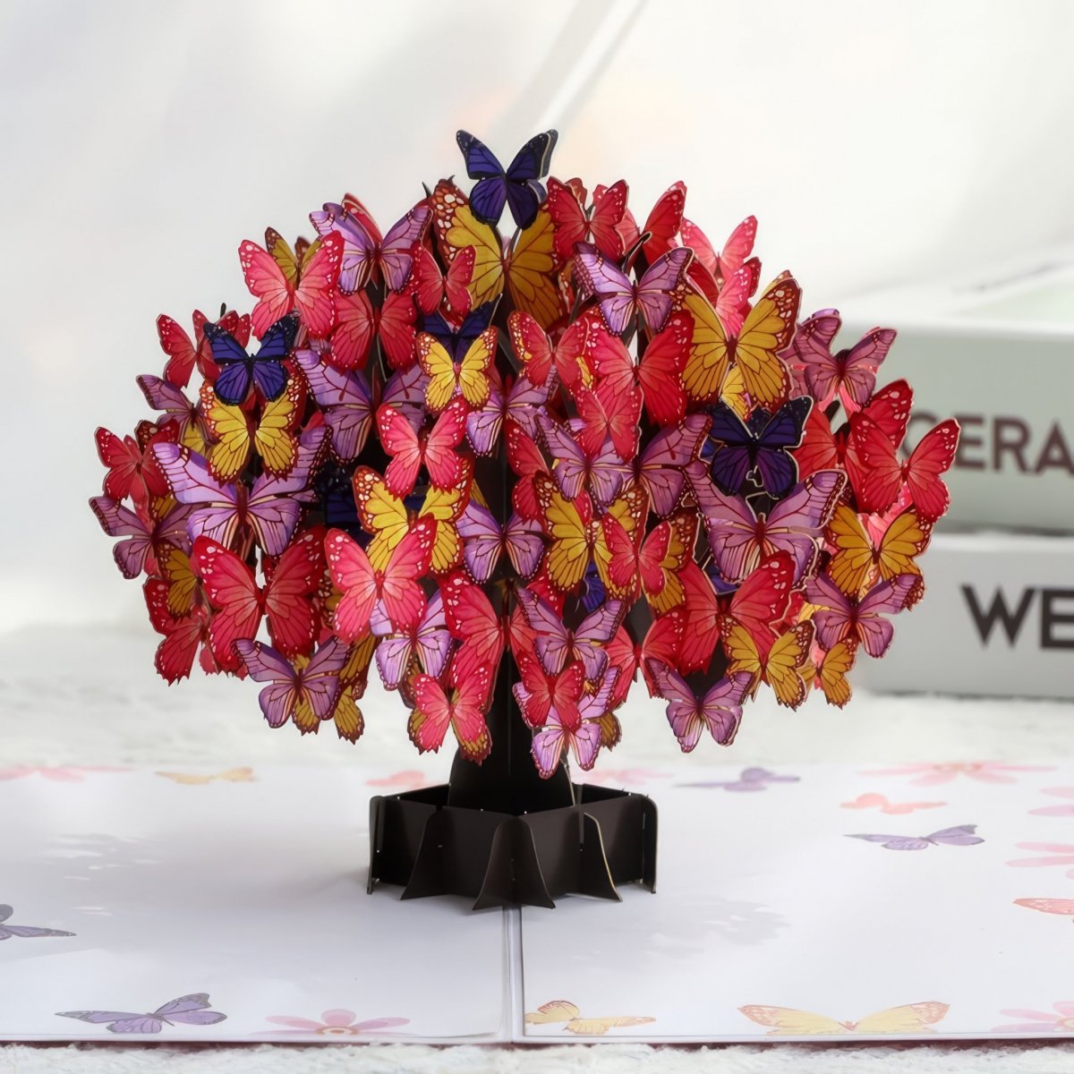 Kartka Pocztowa Okolicznościowa 3D Pop-up Drzewko Motyli