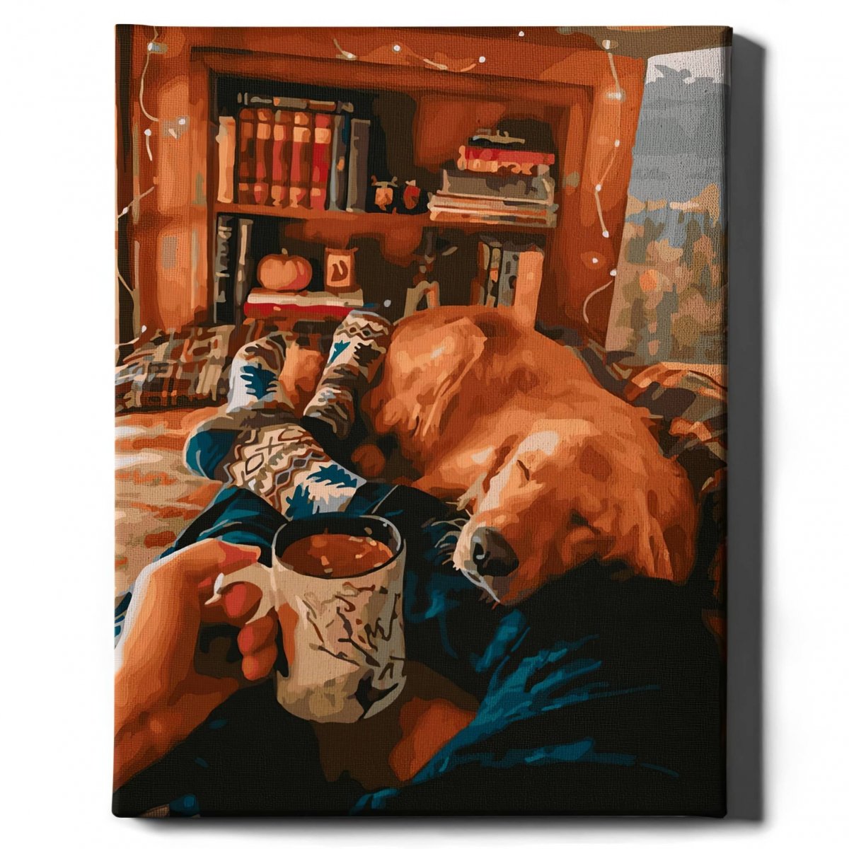 Malowanie Po Numerach Zestaw Kawa i Pies 40x50